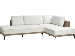 Clearance Beliani Divano angolare 3 posti MYKEN Tessuto Bianco sporco Beige Bianco Nero