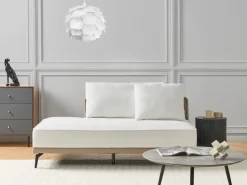 Clearance Beliani Divano angolare 3 posti MYKEN Tessuto Bianco sporco Beige Bianco Nero
