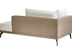 Clearance Beliani Divano angolare 3 posti MYKEN Tessuto Bianco sporco Beige Bianco Nero