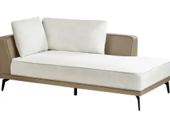 Clearance Beliani Divano angolare 3 posti MYKEN Tessuto Bianco sporco Beige Bianco Nero