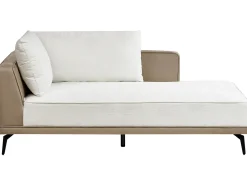 Clearance Beliani Divano angolare 3 posti MYKEN Tessuto Bianco sporco Beige Bianco Nero