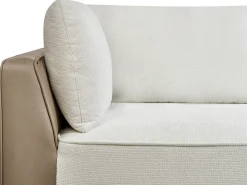Clearance Beliani Divano angolare 3 posti MYKEN Tessuto Bianco sporco Beige Bianco Nero