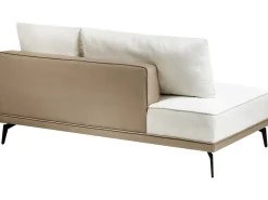 Clearance Beliani Divano angolare 3 posti MYKEN Tessuto Bianco sporco Beige Bianco Nero