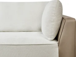Sale Beliani Divano angolare 3 posti MYKEN Tessuto Bianco sporco Beige Bianco Nero