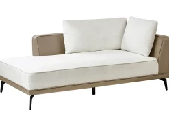 Sale Beliani Divano angolare 3 posti MYKEN Tessuto Bianco sporco Beige Bianco Nero