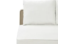 Sale Beliani Divano angolare 3 posti MYKEN Tessuto Bianco sporco Beige Bianco Nero