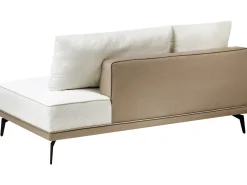 Sale Beliani Divano angolare 3 posti MYKEN Tessuto Bianco sporco Beige Bianco Nero