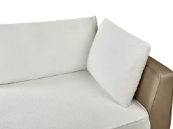 Sale Beliani Divano angolare 3 posti MYKEN Tessuto Bianco sporco Beige Bianco Nero