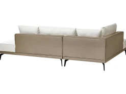 Sale Beliani Divano angolare 3 posti MYKEN Tessuto Bianco sporco Beige Bianco Nero