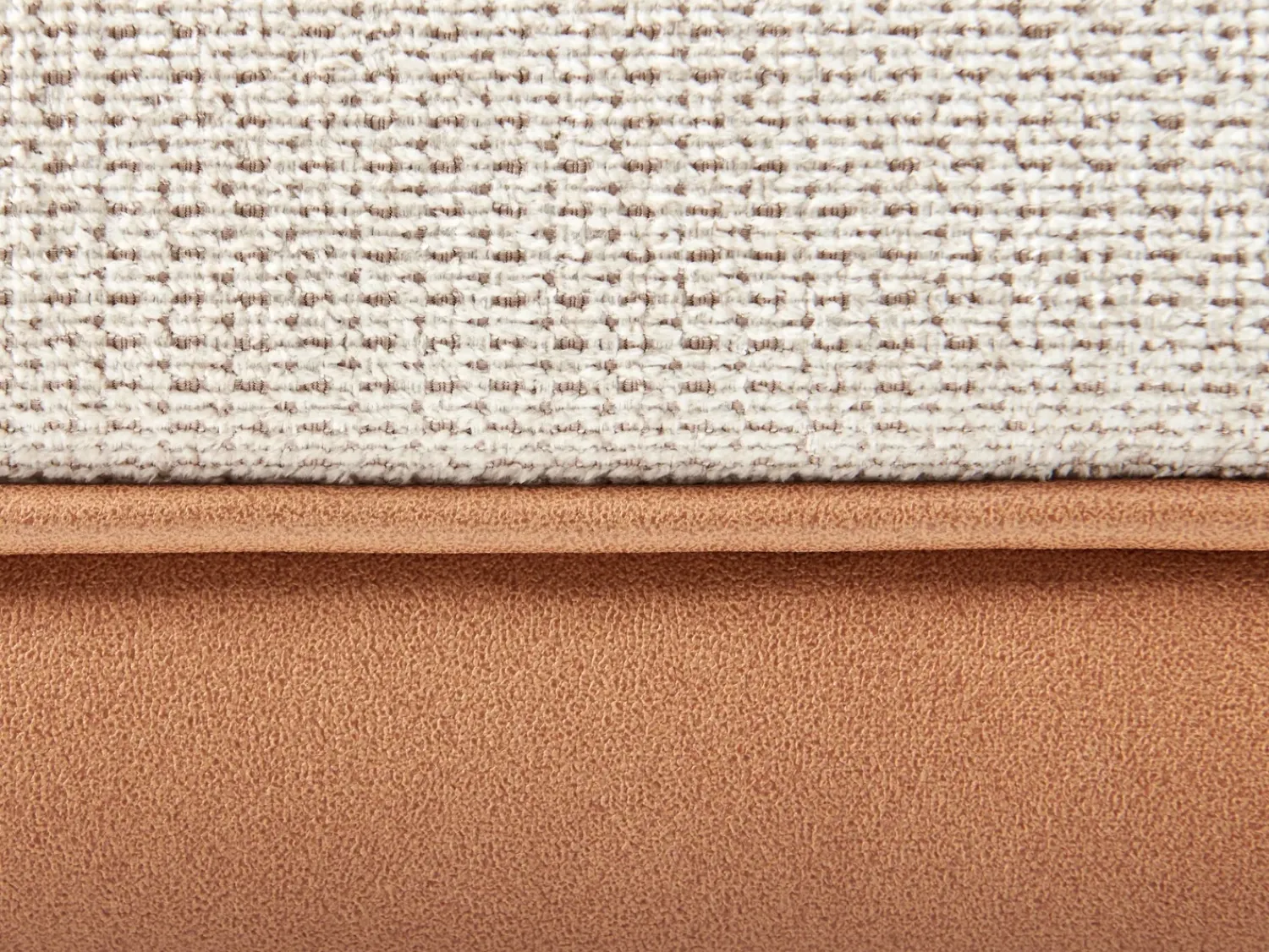Discount Beliani Divano angolare 3 posti MYKEN Tessuto Beige chiaro Lato destro Beige Marrone Nero
