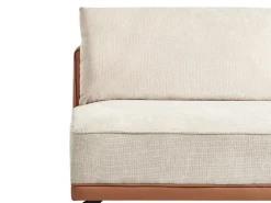 Discount Beliani Divano angolare 3 posti MYKEN Tessuto Beige chiaro Lato destro Beige Marrone Nero
