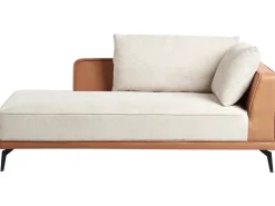Discount Beliani Divano angolare 3 posti MYKEN Tessuto Beige chiaro Lato destro Beige Marrone Nero