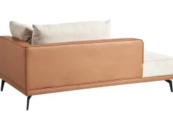 Discount Beliani Divano angolare 3 posti MYKEN Tessuto Beige chiaro Lato destro Beige Marrone Nero