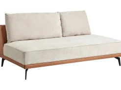 Discount Beliani Divano angolare 3 posti MYKEN Tessuto Beige chiaro Lato destro Beige Marrone Nero