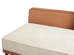 Discount Beliani Divano angolare 3 posti MYKEN Tessuto Beige chiaro Lato destro Beige Marrone Nero