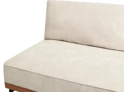 Discount Beliani Divano angolare 3 posti MYKEN Tessuto Beige chiaro Lato destro Beige Marrone Nero