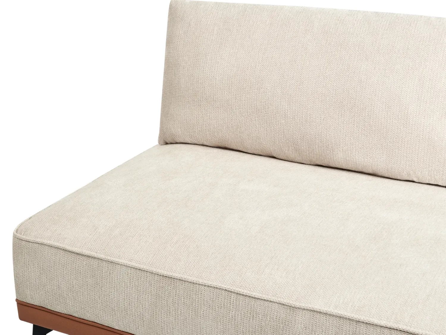 Discount Beliani Divano angolare 3 posti MYKEN Tessuto Beige chiaro Lato destro Beige Marrone Nero