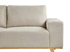 Online Beliani Divano angolare 3 posti NORA Tessuto Beige Beige Marrone