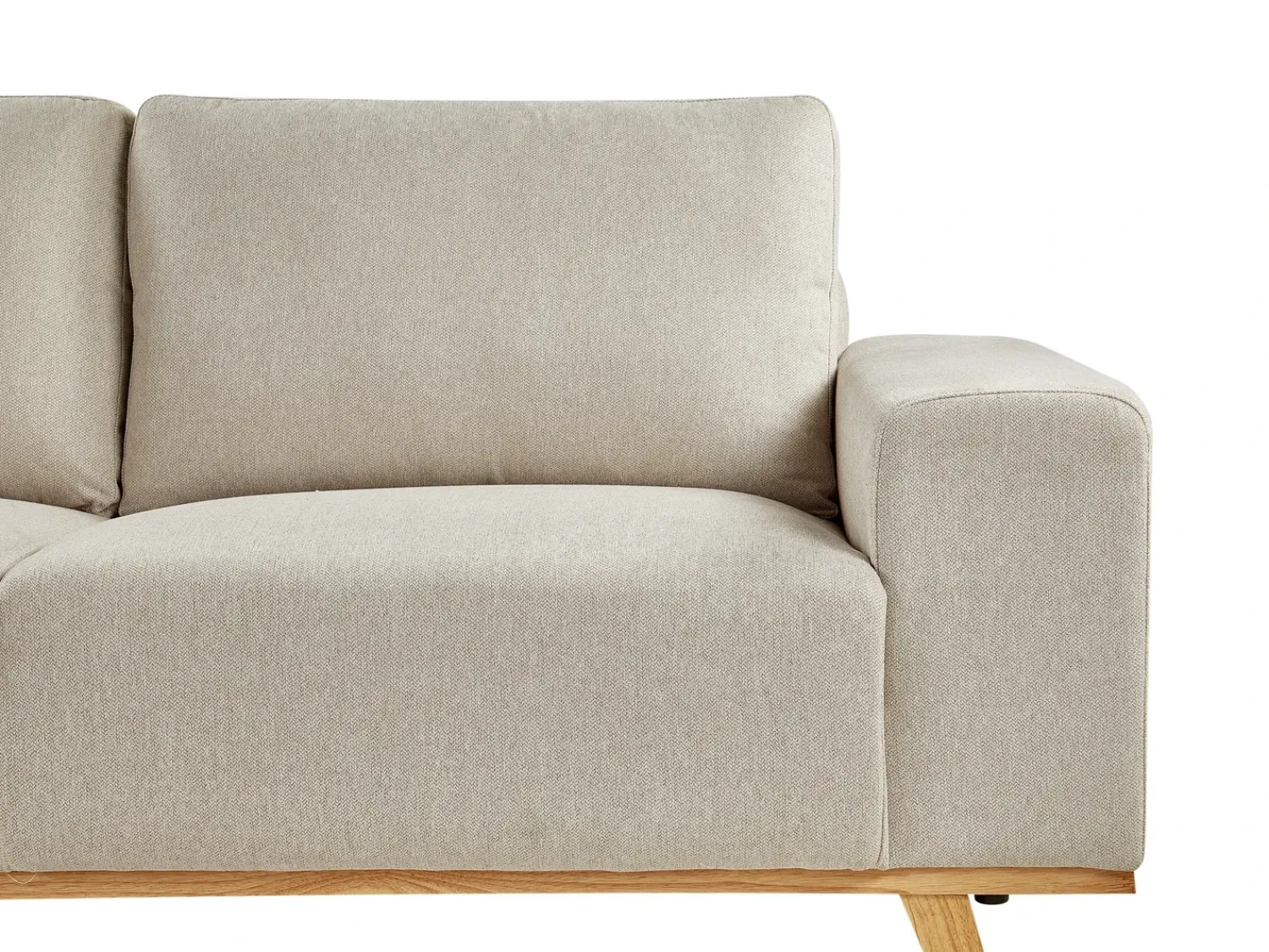 Online Beliani Divano angolare 3 posti NORA Tessuto Beige Beige Marrone