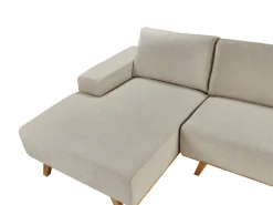 Online Beliani Divano angolare 3 posti NORA Tessuto Beige Beige Marrone