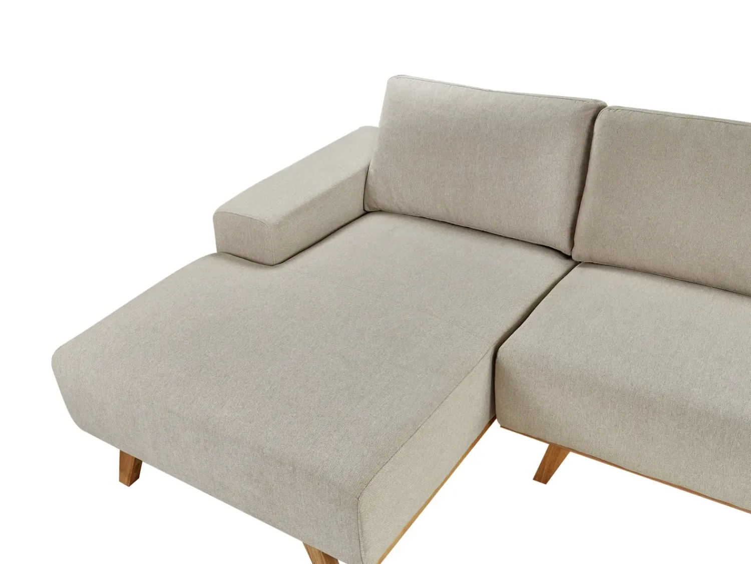 Online Beliani Divano angolare 3 posti NORA Tessuto Beige Beige Marrone