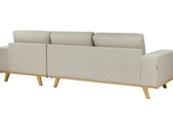 Online Beliani Divano angolare 3 posti NORA Tessuto Beige Beige Marrone