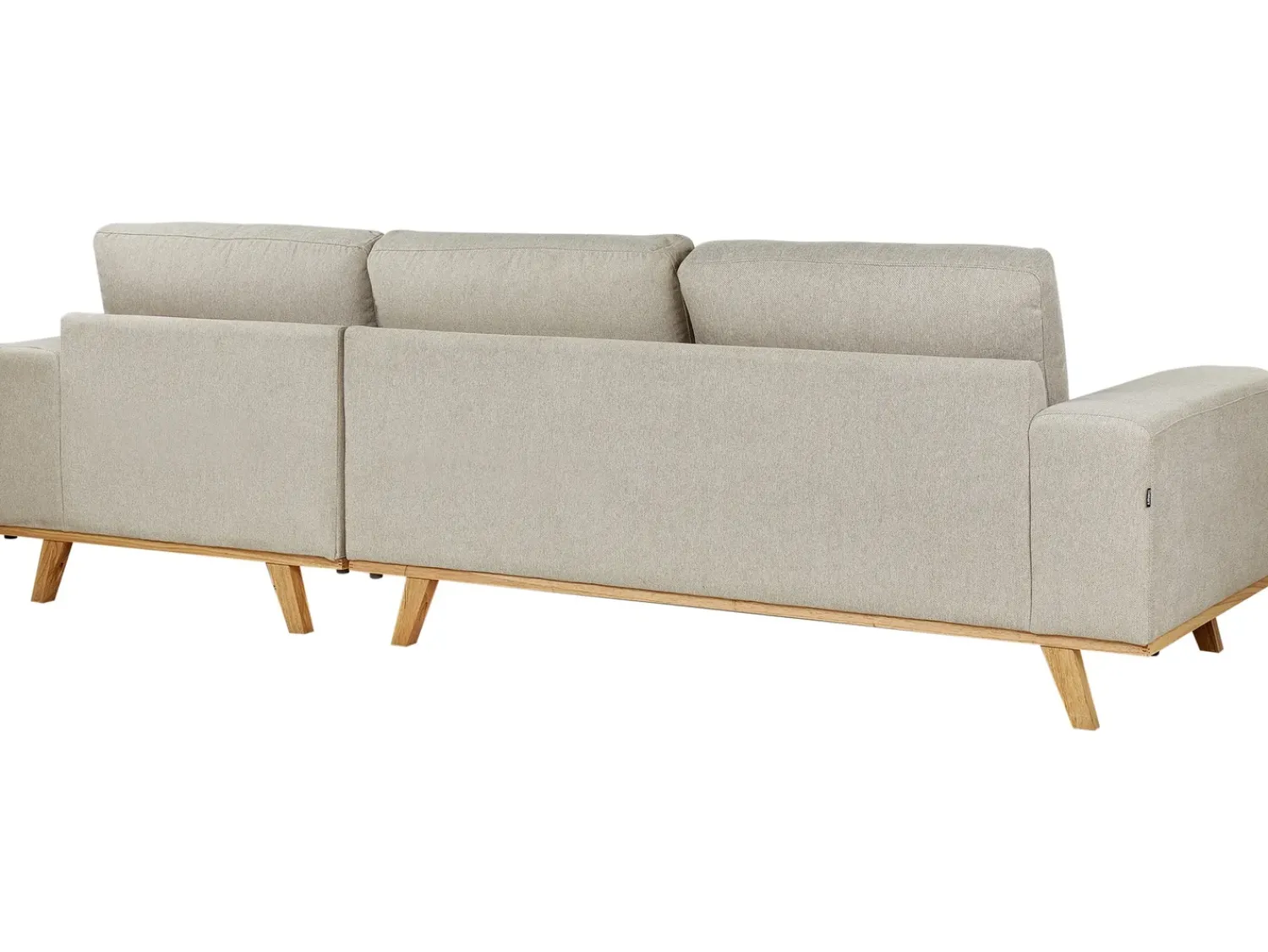 Online Beliani Divano angolare 3 posti NORA Tessuto Beige Beige Marrone