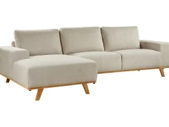 Online Beliani Divano angolare 3 posti NORA Tessuto Beige Beige Marrone