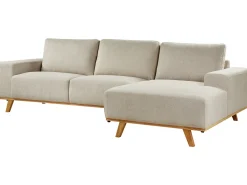 Hot Beliani Divano angolare 3 posti NORA Tessuto Beige Beige Marrone