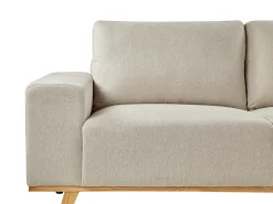 Hot Beliani Divano angolare 3 posti NORA Tessuto Beige Beige Marrone