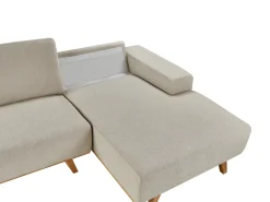Hot Beliani Divano angolare 3 posti NORA Tessuto Beige Beige Marrone