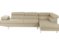 Best Beliani Divano angolare 5 posti NORREA Tessuto Beige chiaro Lato Sinistro Beige Argento