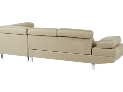 Best Beliani Divano angolare 5 posti NORREA Tessuto Beige chiaro Lato Sinistro Beige Argento