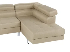 Best Beliani Divano angolare 5 posti NORREA Tessuto Beige chiaro Lato Sinistro Beige Argento