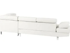Discount Beliani Divano angolare 5 posti NORREA Pelle sintetica Bianco Lato Sinistro Bianco Argento