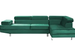 Best Beliani Divano angolare 5 posti NORREA Velluto Verde smeraldo Lato Sinistro Verde Argento