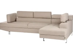 Online Beliani Divano angolare 5 posti NORREA Tessuto Beige Lato Sinistro Argento Beige