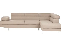 Online Beliani Divano angolare 5 posti NORREA Tessuto Beige Lato Sinistro Argento Beige
