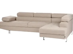 Online Beliani Divano angolare 5 posti NORREA Tessuto Beige Lato Sinistro Argento Beige