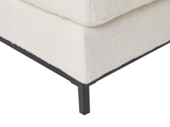 Online Beliani Divano angolare 4 posti OSLO Bouclé Bianco Lato Sinistro Bianco Nero