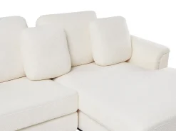 Online Beliani Divano angolare 4 posti OSLO Bouclé Bianco Lato Sinistro Bianco Nero