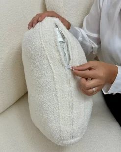 Online Beliani Divano angolare 4 posti OSLO Bouclé Bianco Lato Sinistro Bianco Nero