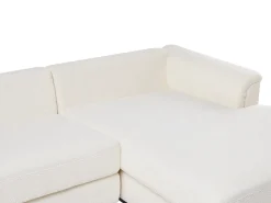 Online Beliani Divano angolare 4 posti OSLO Bouclé Bianco Lato Sinistro Bianco Nero