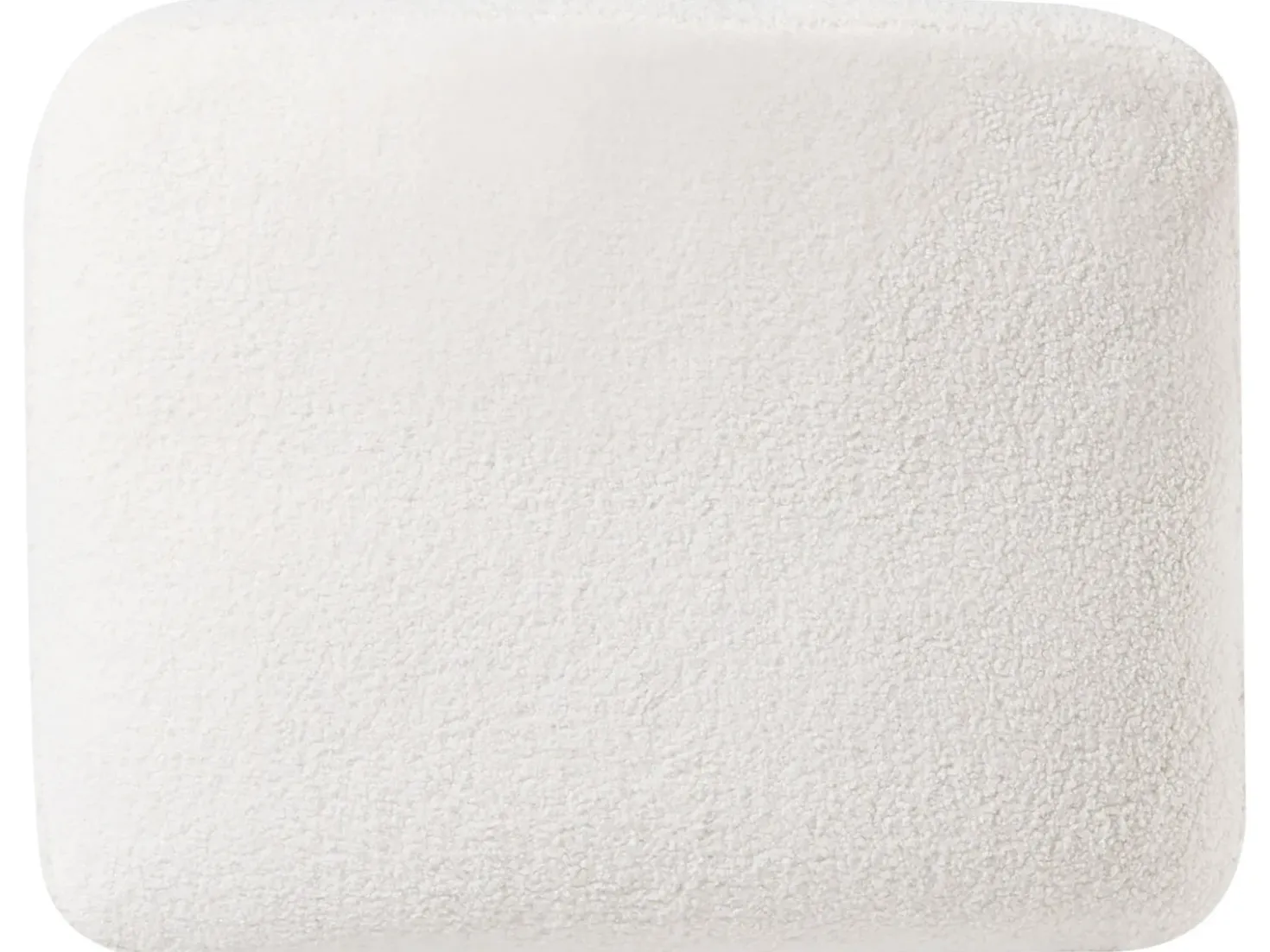 Divano angolare 5 posti OSLO Bouclé Bianco con ottomana Lato destro