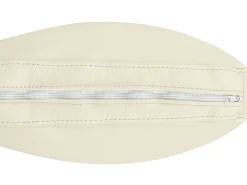 Outlet Beliani Divano angolare 5 posti OSLO Pelle naturale Beige chiaro con ottomana Lato destro Beige Argento