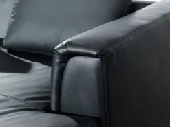 Hot Beliani Divano angolare 4 posti OSLO Pelle naturale Nero Lato Sinistro Argento Nero