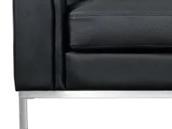Hot Beliani Divano angolare 4 posti OSLO Pelle naturale Nero Lato Sinistro Argento Nero