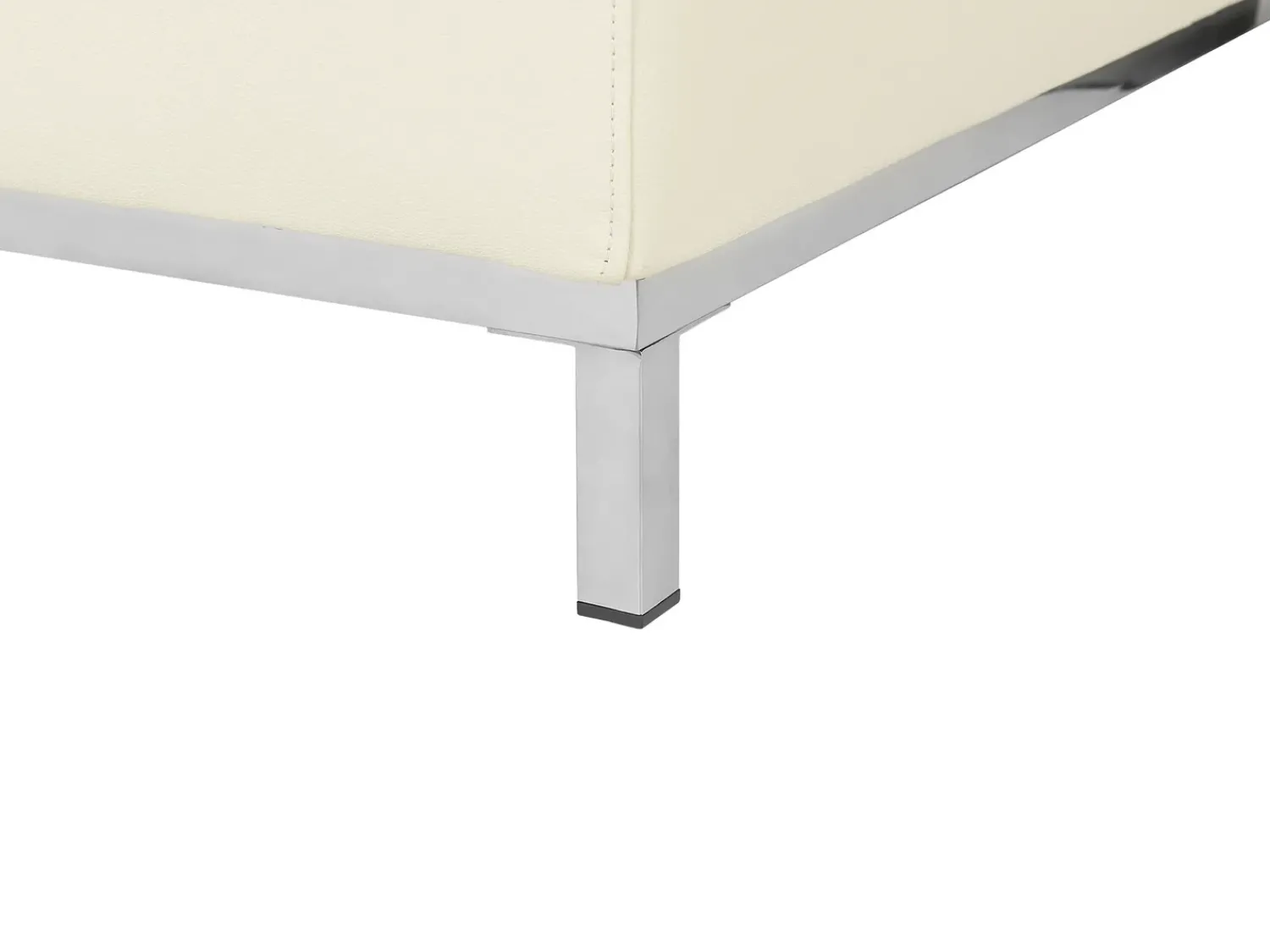 Discount Beliani Divano angolare 4 posti OSLO Pelle naturale Beige chiaro Lato destro Beige Argento