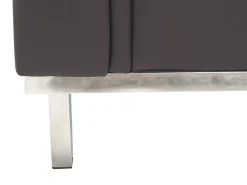 Outlet Beliani Divano angolare 4 posti OSLO Pelle naturale Marrone Lato destro Marrone Argento