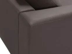 Outlet Beliani Divano angolare 4 posti OSLO Pelle naturale Marrone Lato destro Marrone Argento